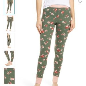 BP. Duck Lizzie Green Floral Thermal Pant S L NEW